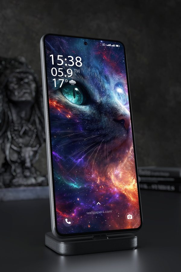 Phone Wallpaper 4586 - Cosmic Animal Eye Fantasy Digital Art