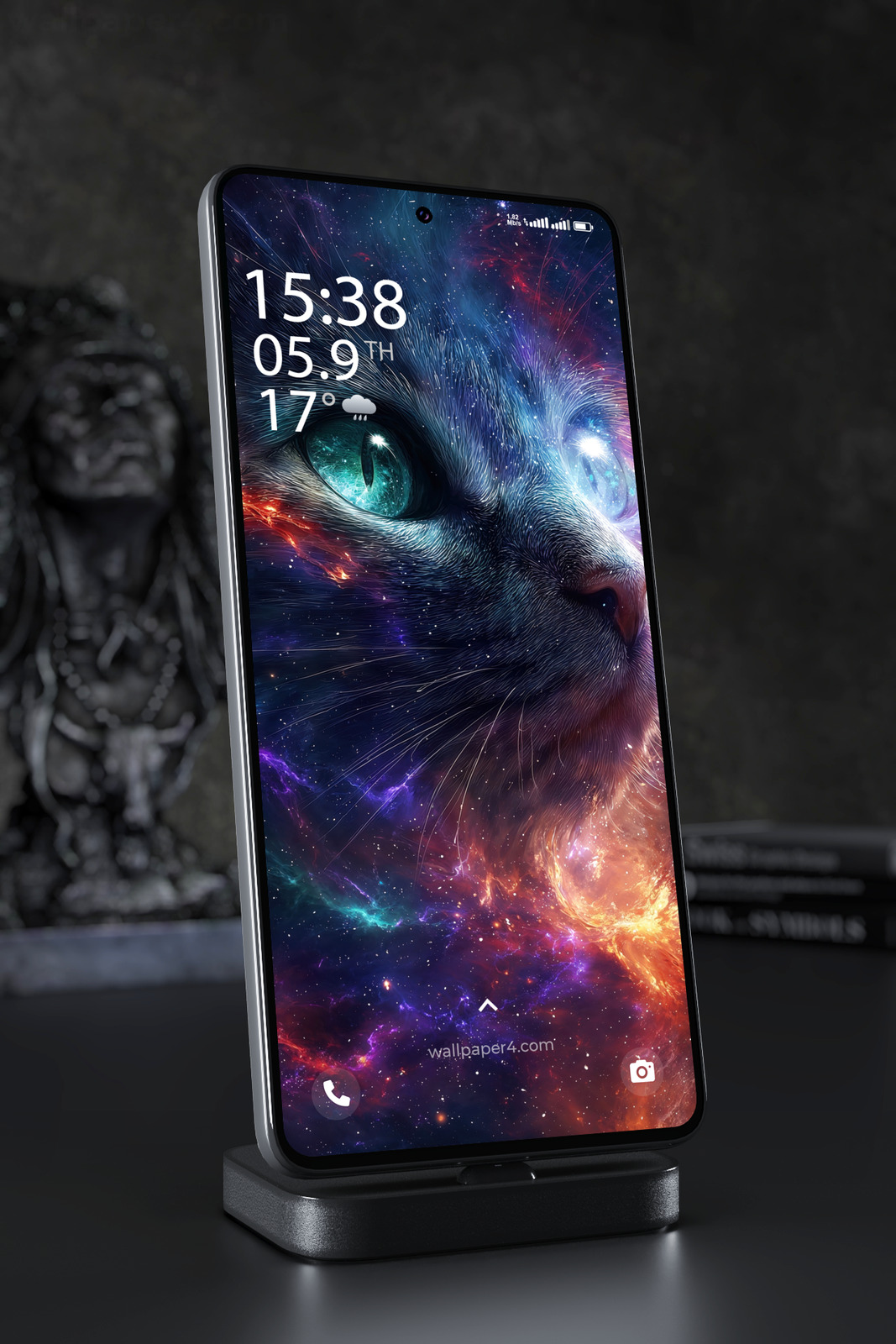 Phone Wallpaper 4586 - Cosmic Animal Eye Fantasy Digital Art