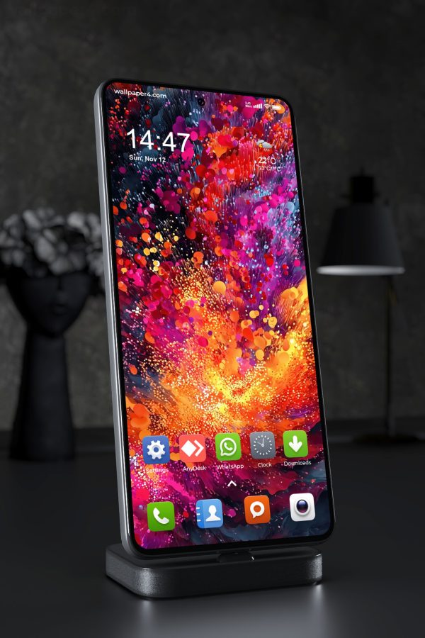 Phone Wallpaper 4600 - Vibrant Abstract Color Burst 3D Digital Art
