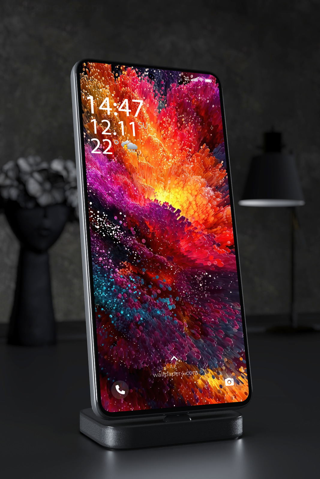 Mobile Wallpaper 4600 - Vibrant Abstract Color Burst 3D Digital Art