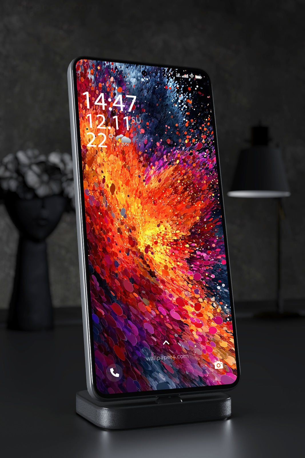 Mobile Wallpaper 4600 - Vibrant Abstract Color Burst 3D Digital Art