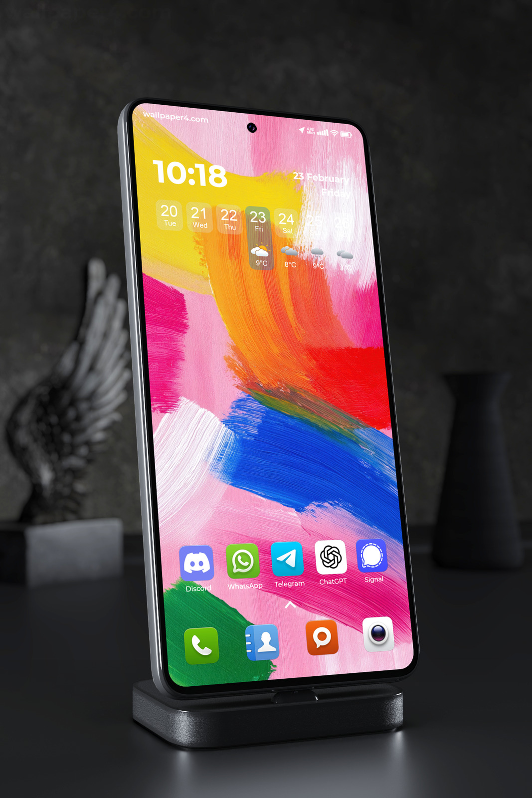 Phone Wallpaper 4604 - Colorful Abstract Brush Stroke Painting Design