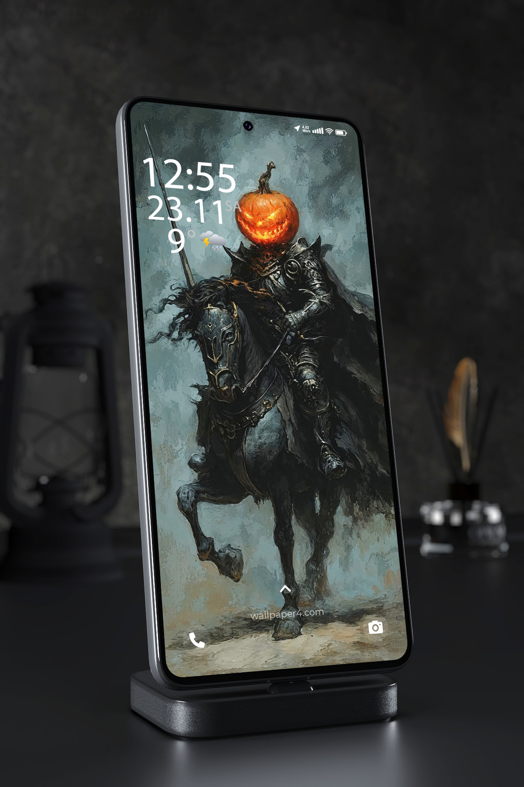 Mobile Wallpaper 4697 - Headless Horseman Dark Fantasy Halloween Art