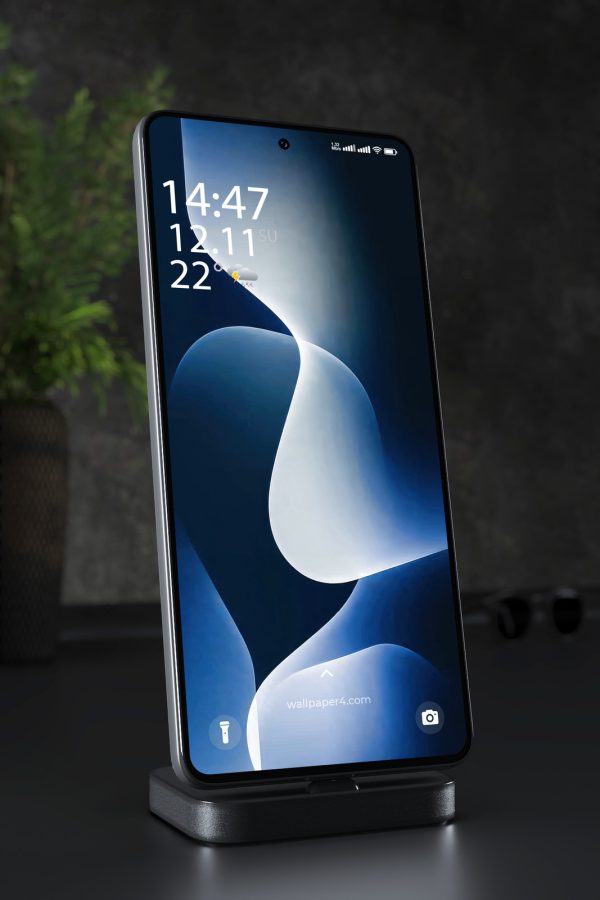 Phone Wallpaper 4785 - Abstract Blue Glass Curves Mobile Background