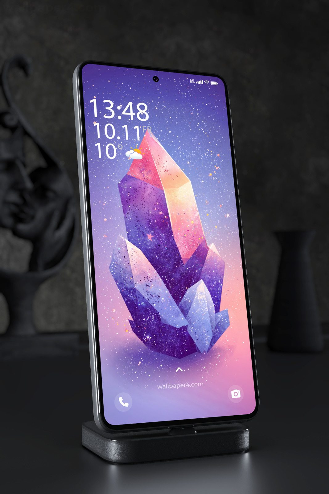 Mobile Wallpaper 5009 - Cosmic Crystal Cluster in Purple and Pink
