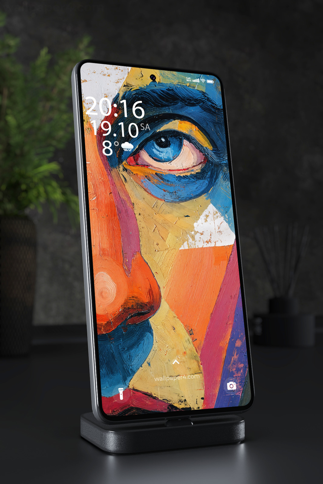 Mobile Wallpaper 5118 - Colorful Abstract Eye in Textured Oil Paint