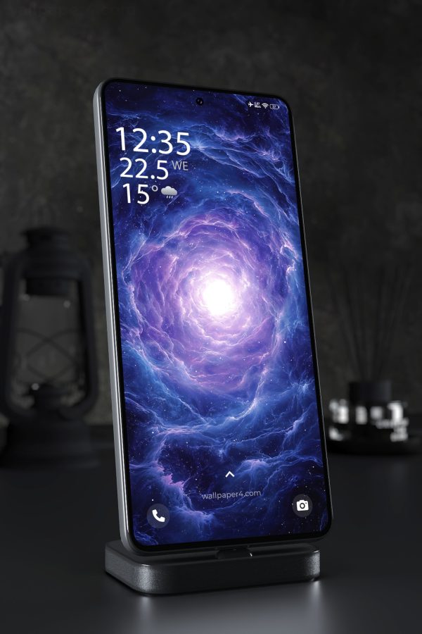 Mobile Wallpaper 5214 - Celestial Violet Portal in a Cosmic Nebula