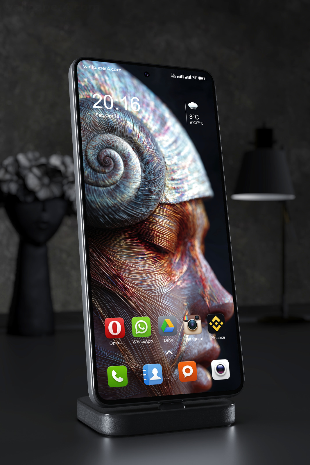 Phone Wallpaper 5238 - Surreal Snail Eye Macro Fantasy Portrait