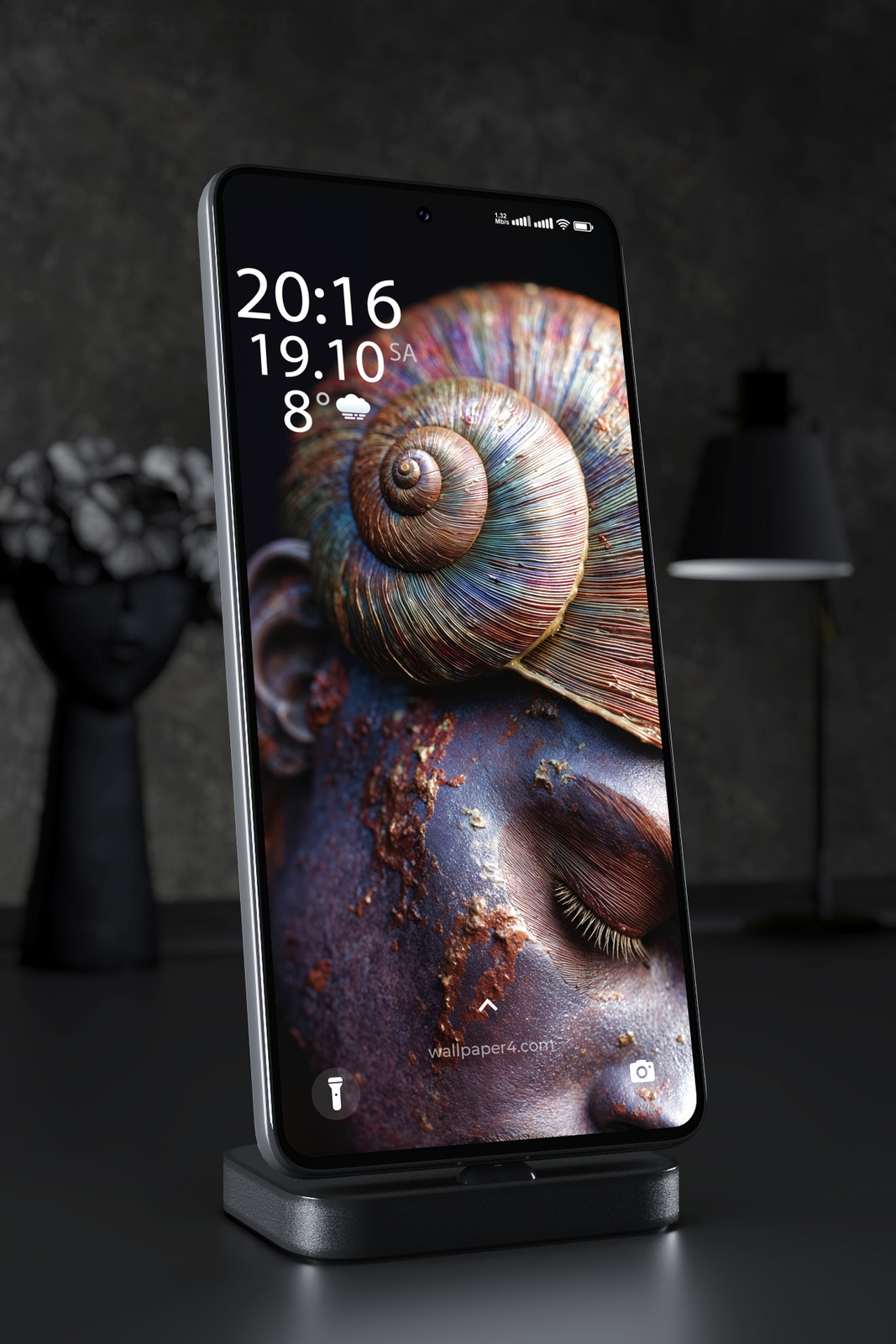 Mobile Wallpaper 5238 - Surreal Snail Eye Macro Fantasy Portrait
