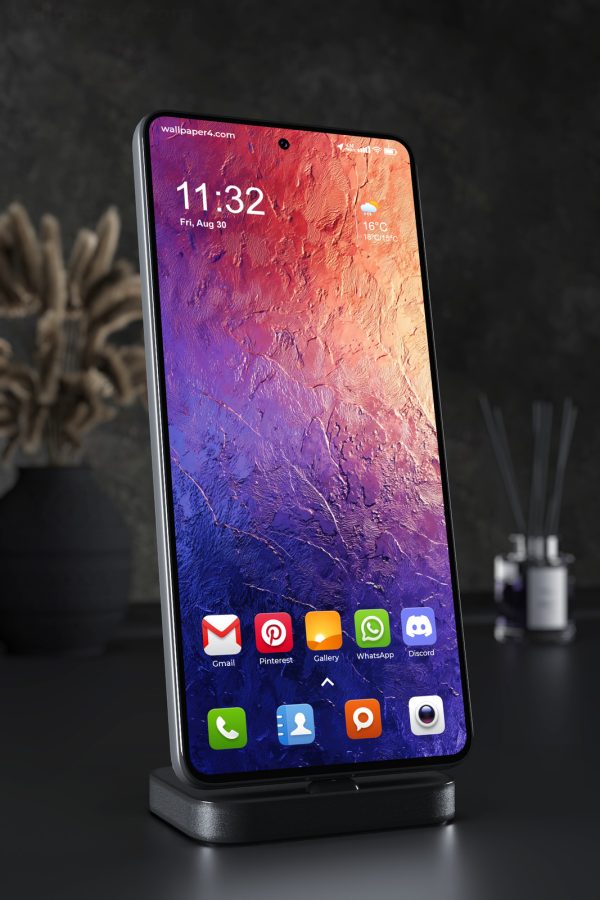 Mobile Wallpaper 5247 - Vibrant Abstract Orange and Purple Texture