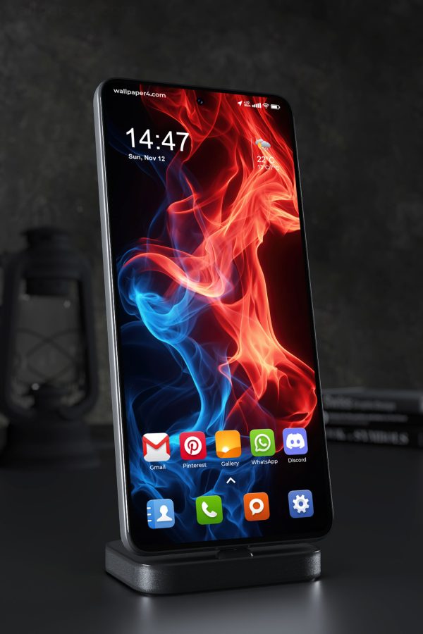 Mobile Wallpaper 5272 - Abstract Red and Blue Smoke in Motion
