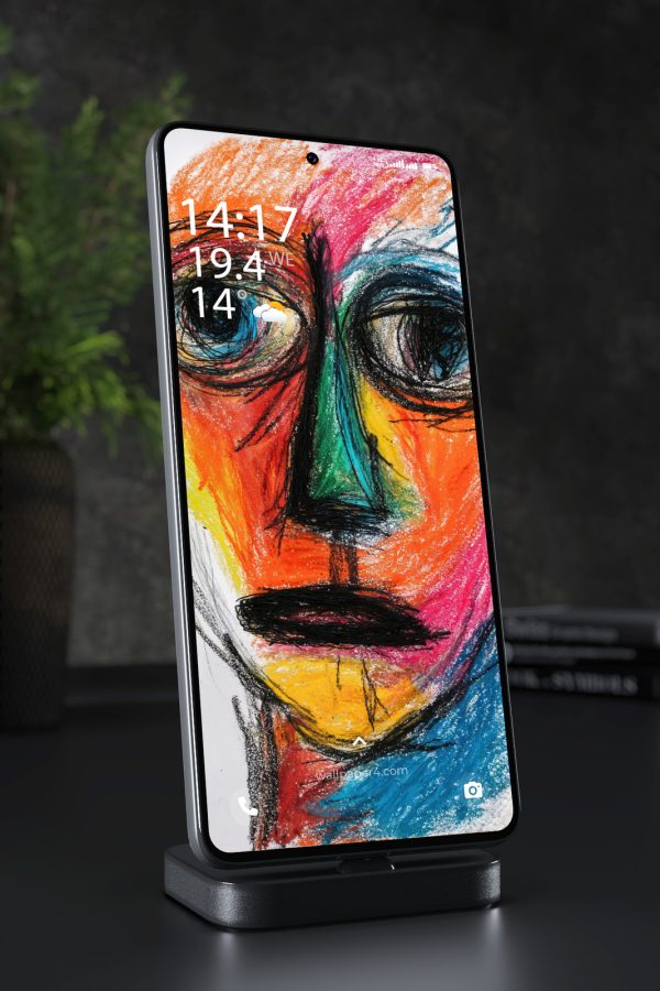 Mobile Wallpaper 5314 - Colorful Abstract Face Expressionist Art