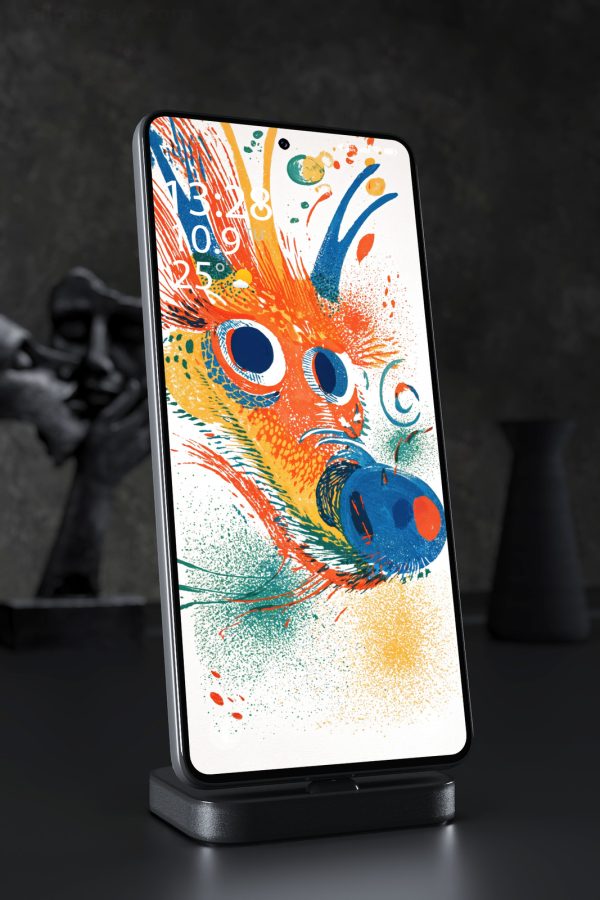 Phone Wallpaper 5330 - Colorful Abstract Bird with Bold Artistic Energy
