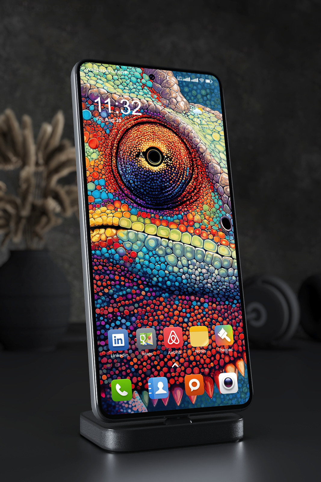 Mobile Wallpaper 5340 - Colorful Chameleon Eye Mosaic Art