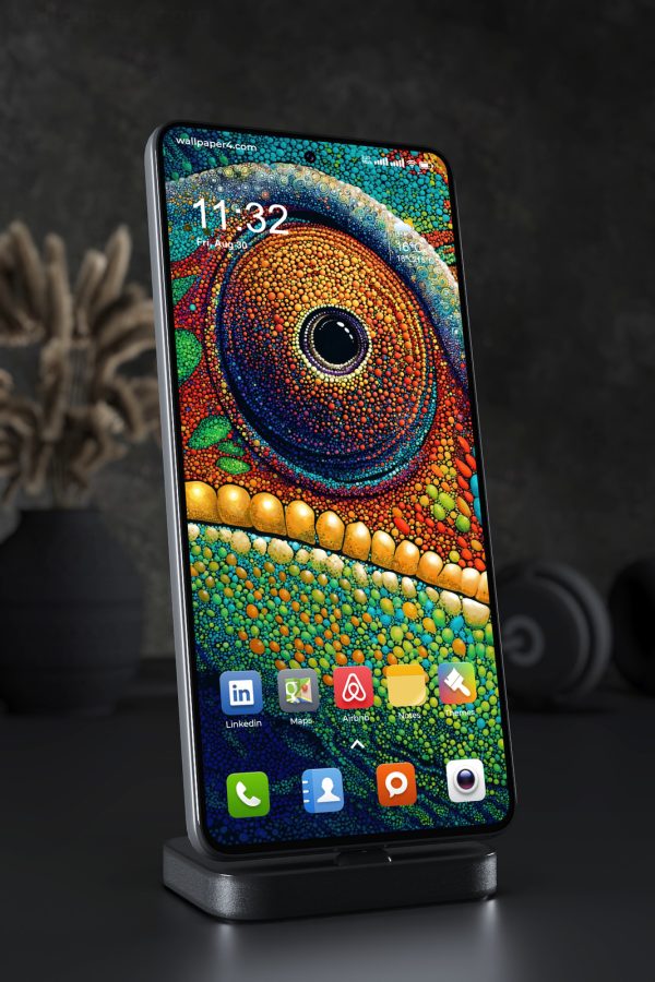 Mobile Wallpaper 5340 - Colorful Chameleon Eye Mosaic Art