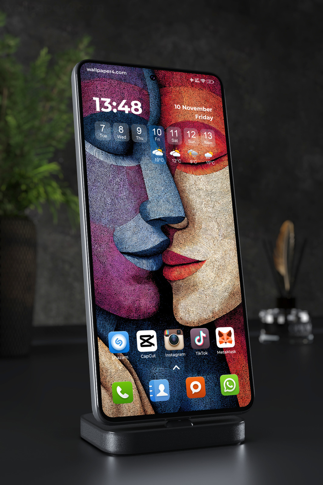 Mobile Wallpaper 5355 - Abstract Faces Art in Modern Texture Style
