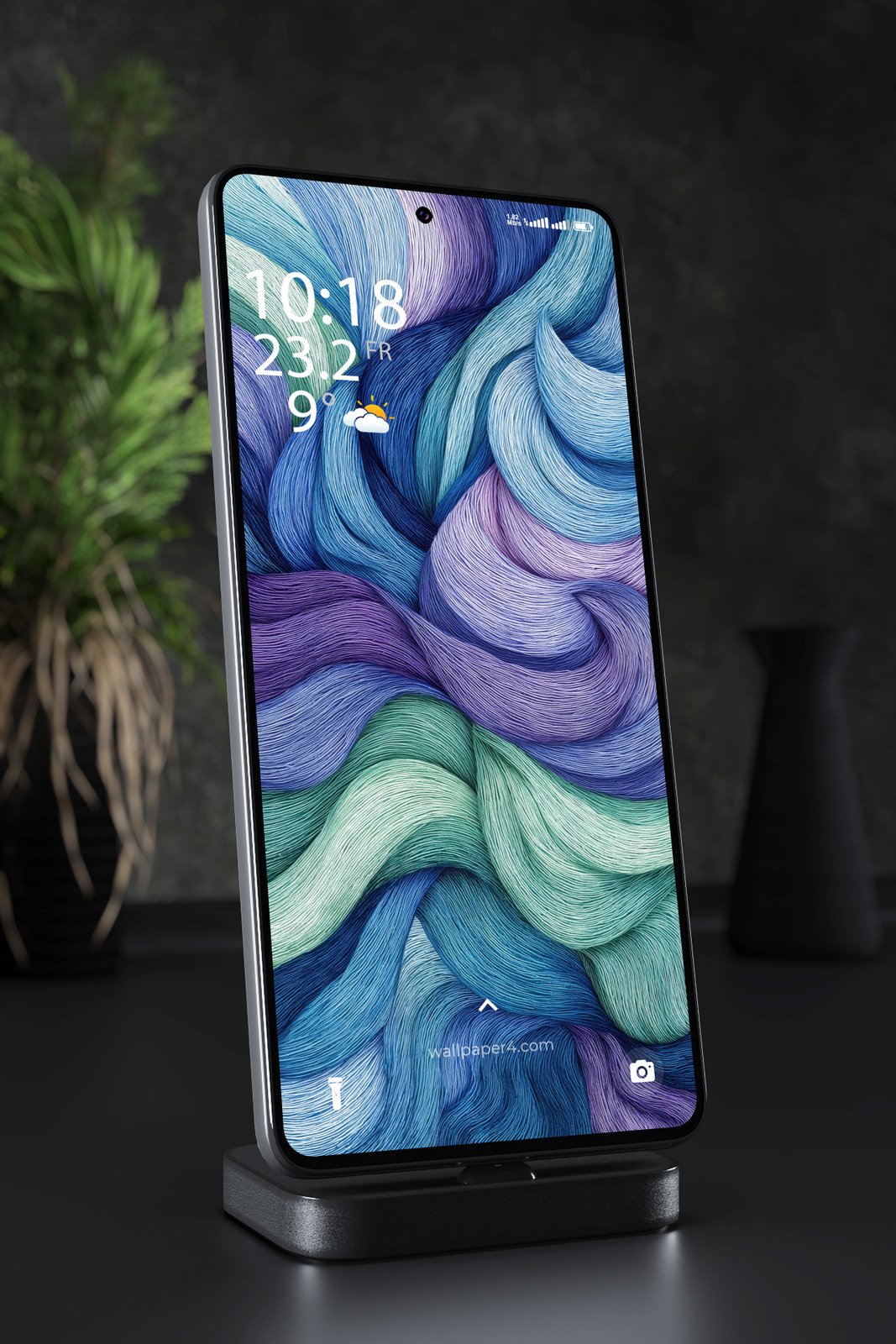 Mobile Wallpaper 5368 - Abstract Blue Purple Flowing Texture Art