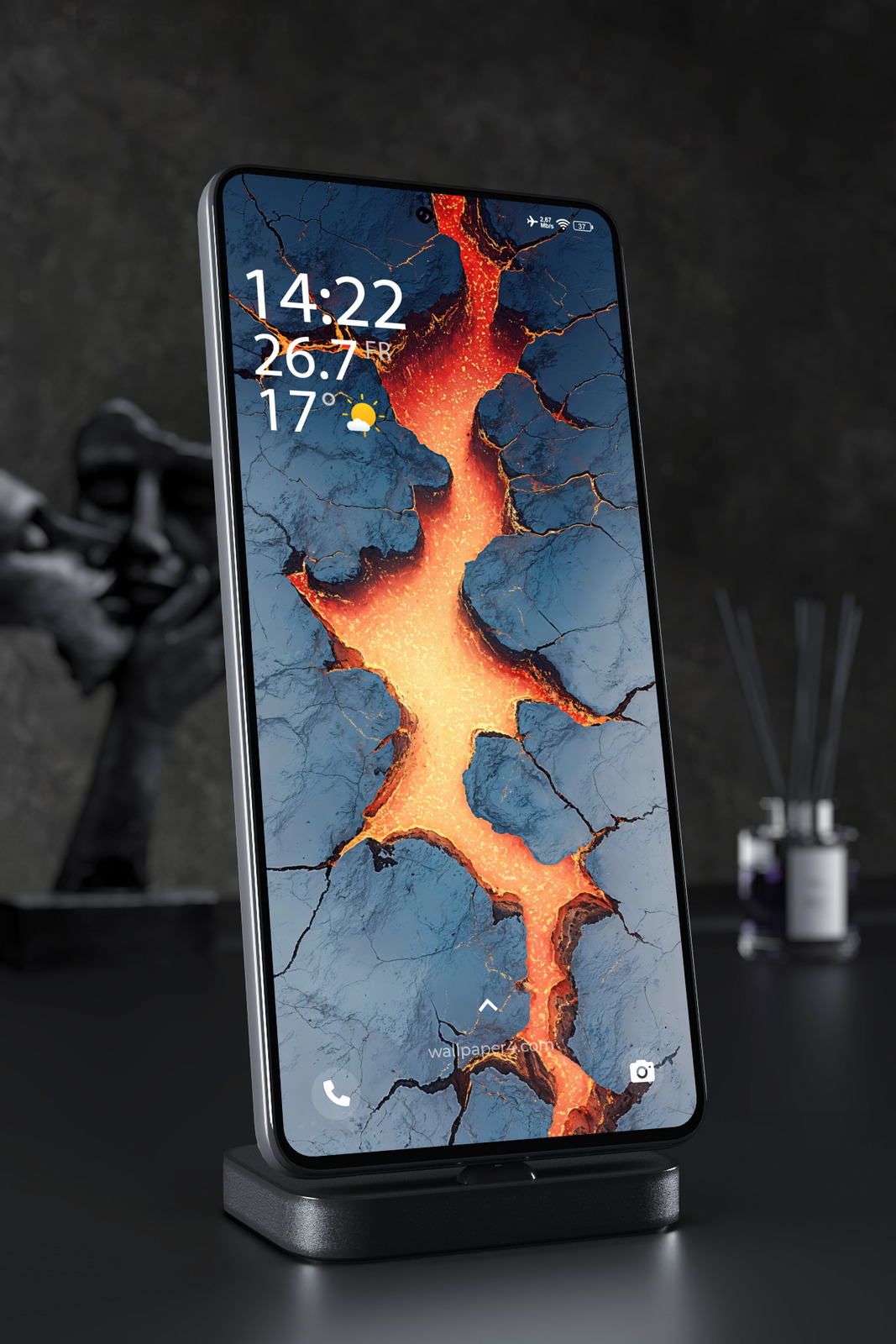 Mobile Wallpaper 5372 - Cracked Lava Flow Abstract Texture