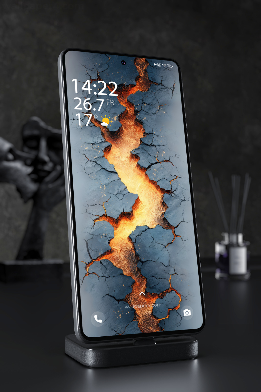 Mobile Wallpaper 5372 - Cracked Lava Flow Abstract Texture