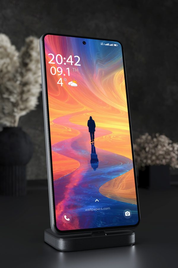Phone Wallpaper 5391 - Abstract Dreamscape with Colorful Flowing Waves