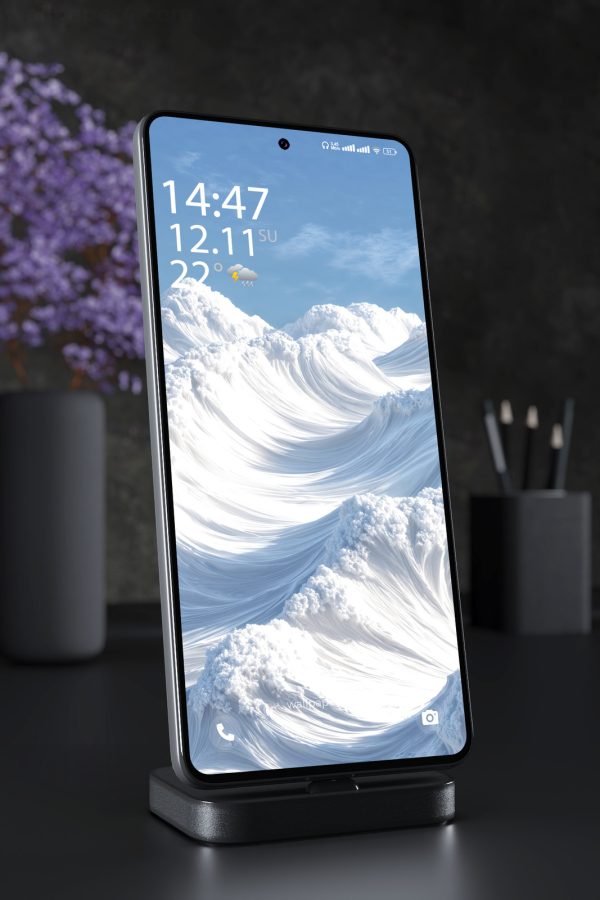 Mobile Wallpaper 5394 - Frozen White Ocean Wave Abstract Landscape
