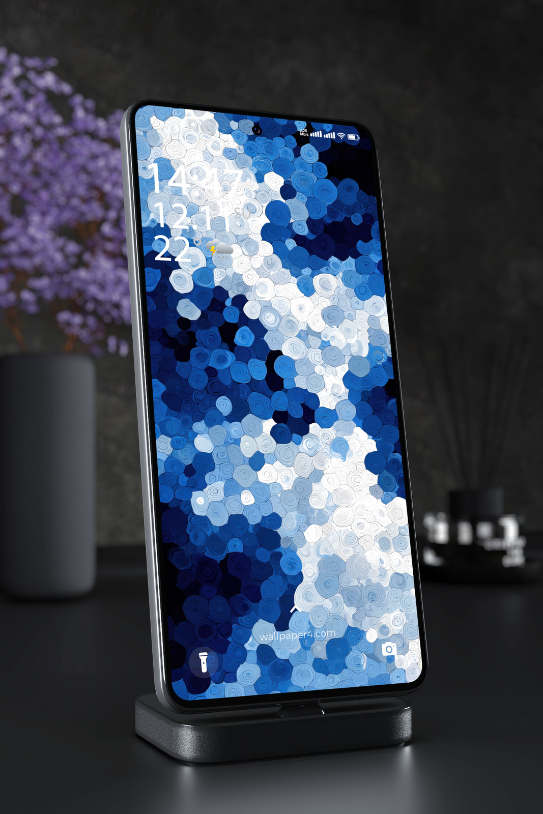 Phone Wallpaper 5440 - Abstract Blue Swirl Pattern Art
