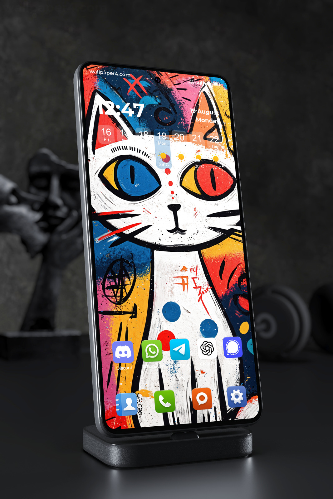 Mobile Wallpaper 5461 - Colorful Graffiti Cat Abstract Street Art