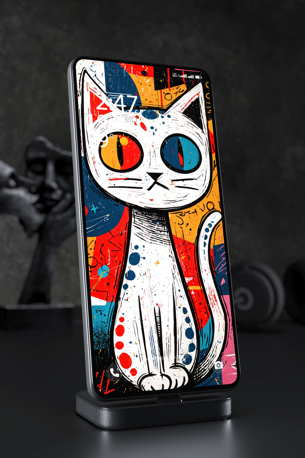 Mobile Wallpaper 5461 - Colorful Graffiti Cat Abstract Street Art