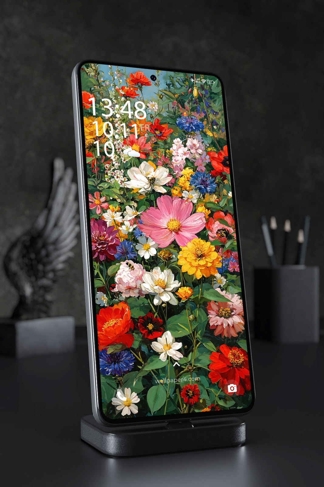 Mobile Wallpaper 5522 - Colorful Wildflower Garden Oil Painting