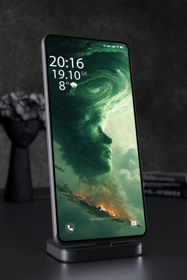 Mobile Wallpaper 5650 - Colossal Ocean Vortex in an Emerald Storm