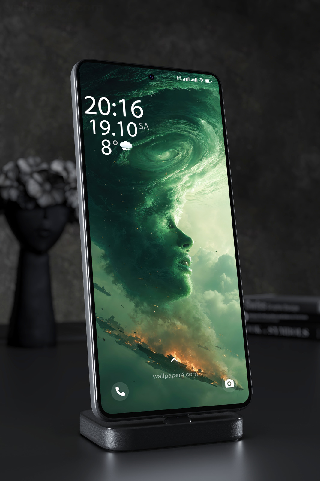 Mobile Wallpaper 5650 - Colossal Ocean Vortex in an Emerald Storm