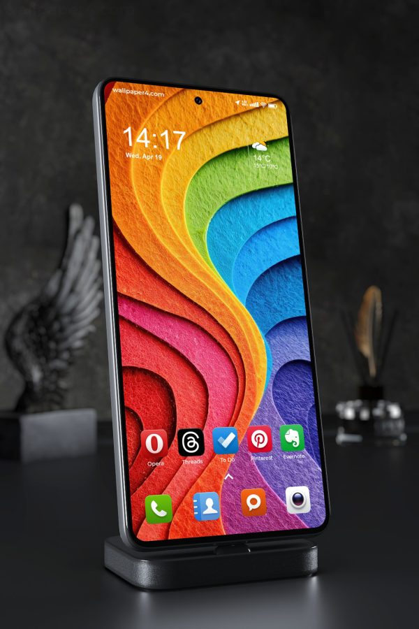 Phone Wallpaper 5653 - Vibrant Rainbow Layers Abstract Color Texture