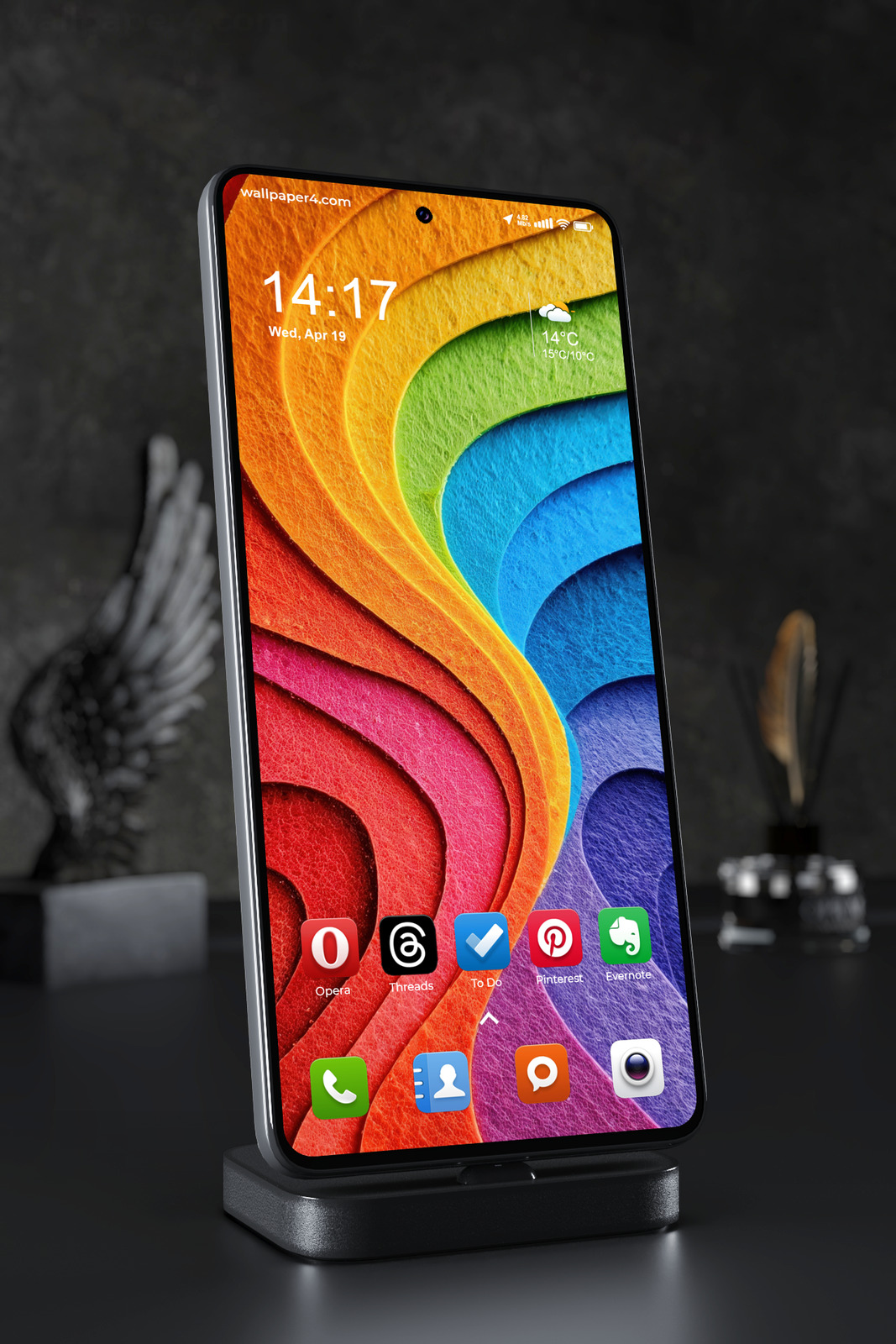 Phone Wallpaper 5653 - Vibrant Rainbow Layers Abstract Color Texture