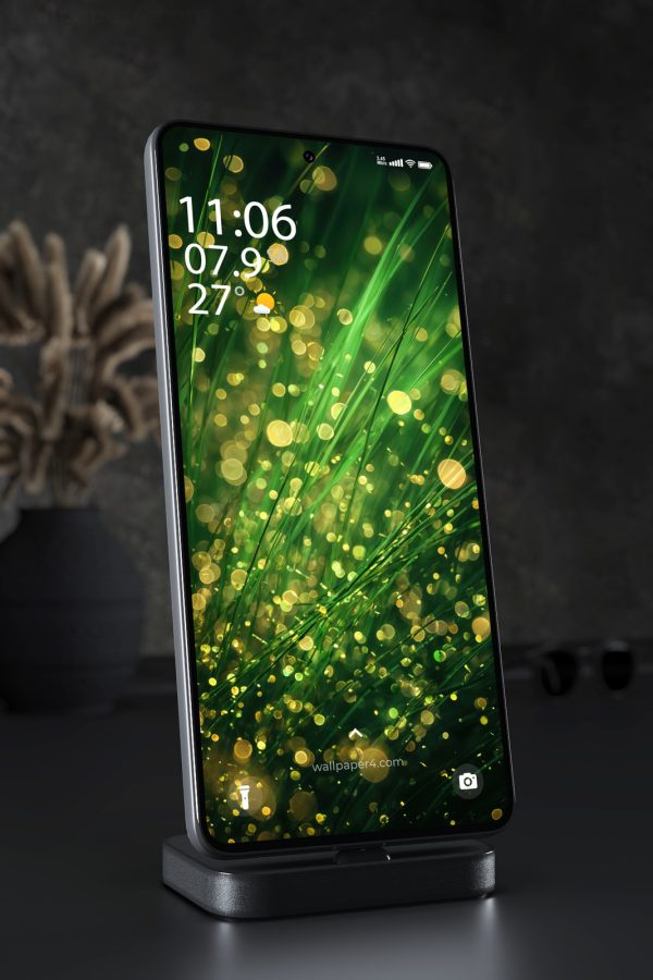 Phone Wallpaper 5656 - Golden Fireflies Glowing in Emerald Grass