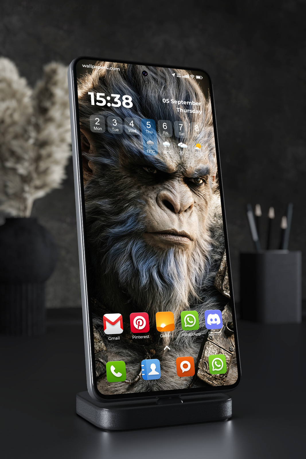 Mobile Wallpaper 6032 - Fierce Monkey King Warrior Portrait