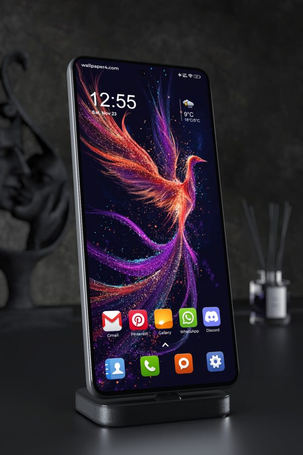 Phone Wallpaper 6240 - Abstract Phoenix Bird Light Art Wallpaper