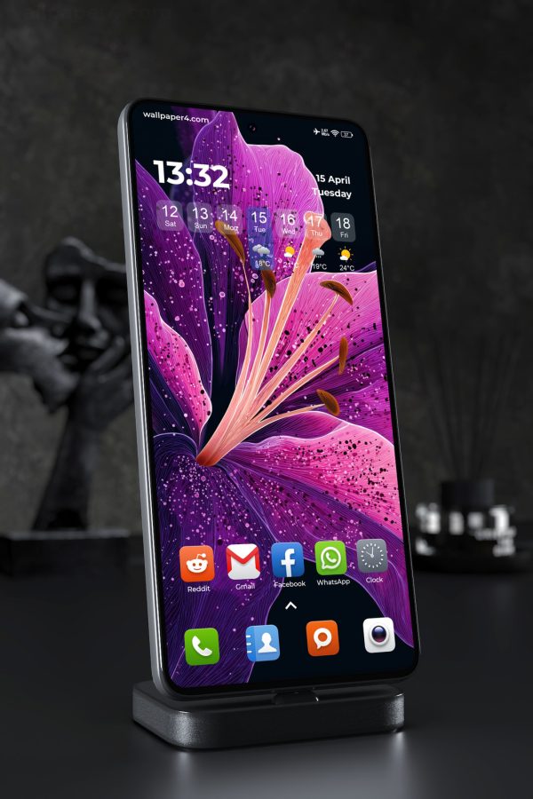 Phone Wallpaper 6264 - Purple Abstract Flower Art for Mobile Screens