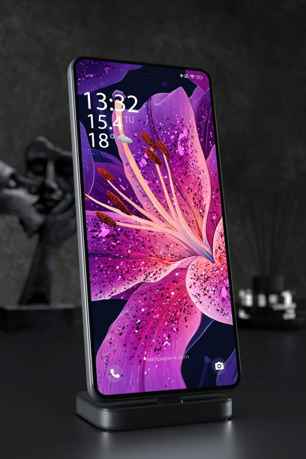 Mobile Wallpaper 6264 - Purple Abstract Flower Art for Mobile Screens