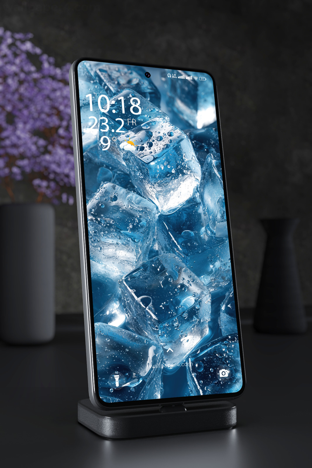 Mobile Wallpaper 6283 - Crystal Ice Cubes Blue Frozen Texture