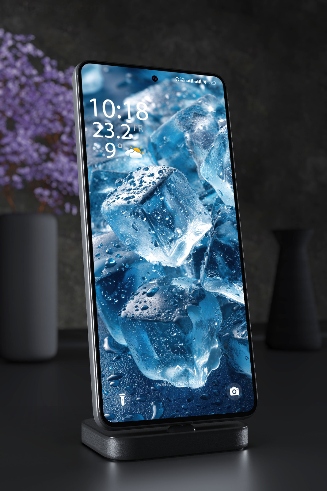 Mobile Wallpaper 6283 - Crystal Ice Cubes Blue Frozen Texture