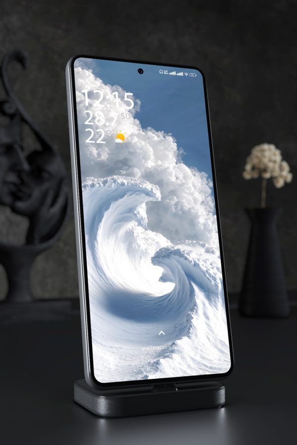 Phone Wallpaper 6288 - Frozen Ocean Wave Under Blue Sky