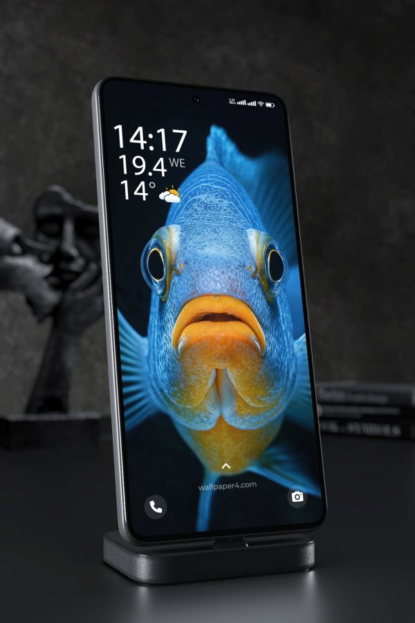 Phone Wallpaper 6314 - Blue Exotic Fish Close Up Portrait