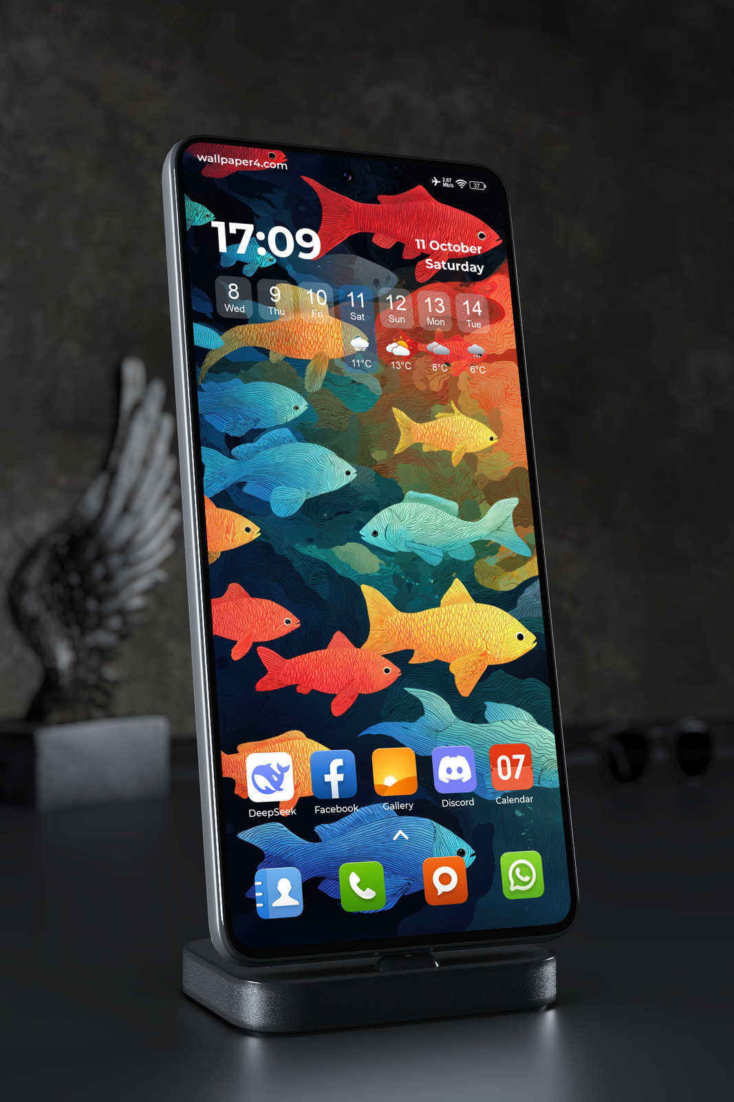 Phone Wallpaper 6323 - Colorful Fish Ocean Art Wallpaper