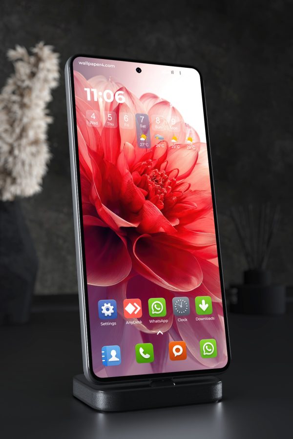Phone Wallpaper 6349 - Red Abstract Flower Bloom Mobile Background