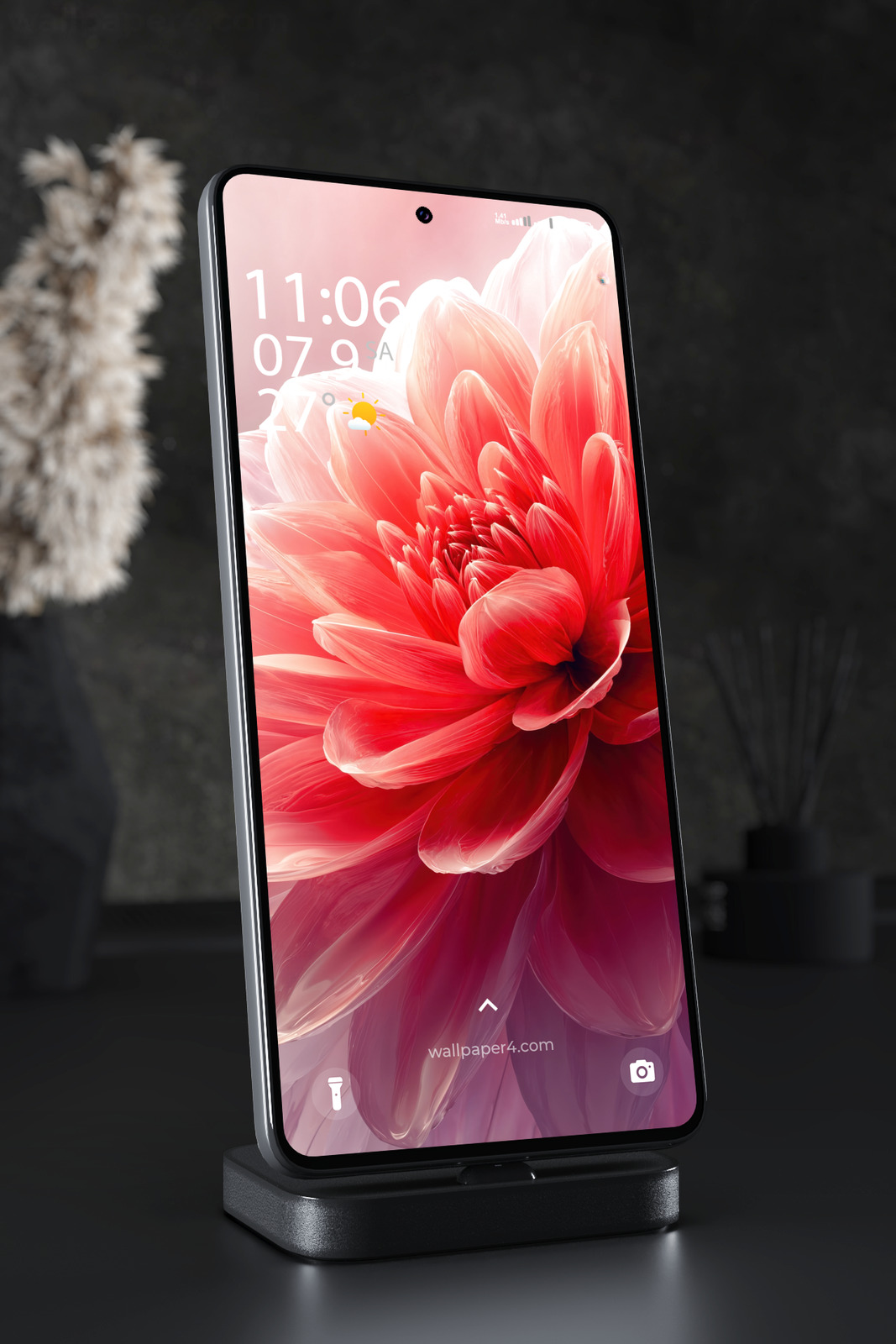 Mobile Wallpaper 6349 - Red Abstract Flower Bloom Mobile Background