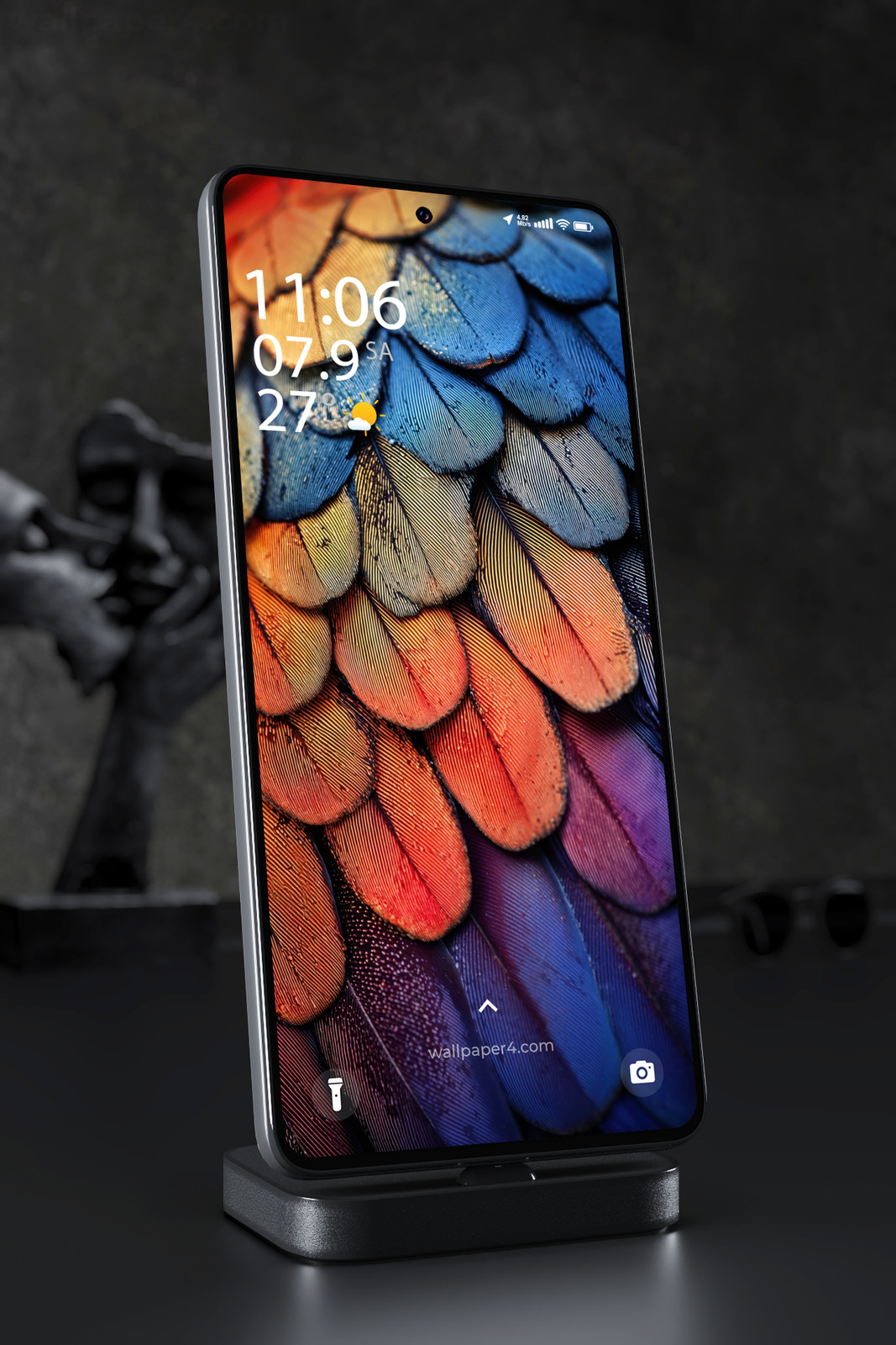 Mobile Wallpaper 6421 - Colorful Feather Texture Abstract Background