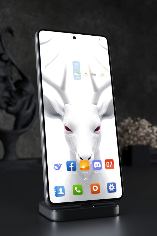 Phone Wallpaper 6464 - White Deer Minimalist Abstract Art