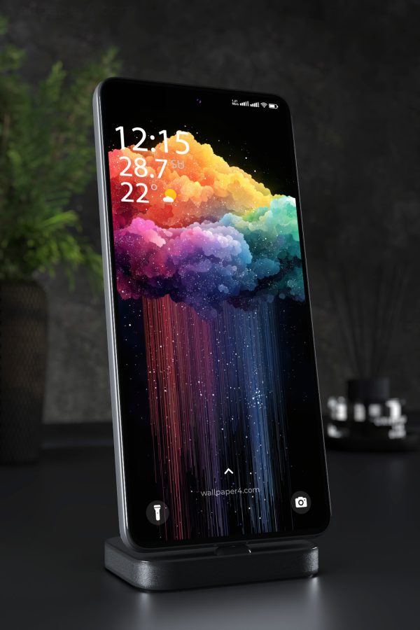 Phone Wallpaper 6474 - Abstract Rainbow Cloud Digital Art Wallpaper