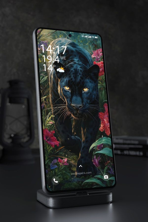 Phone Wallpaper 6478 - Black Panther in Enchanted Jungle Forest
