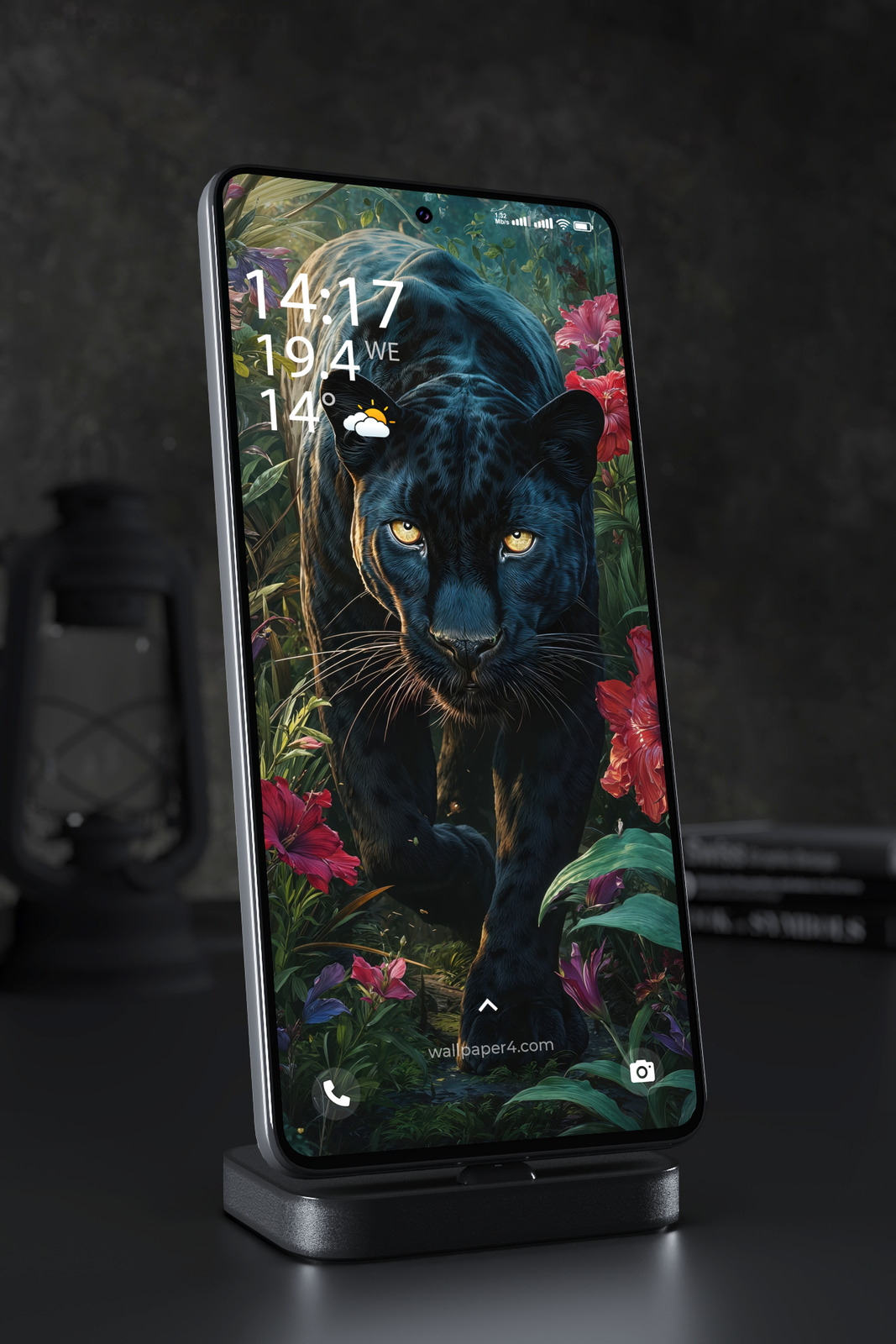 Phone Wallpaper 6478 - Black Panther in Enchanted Jungle Forest